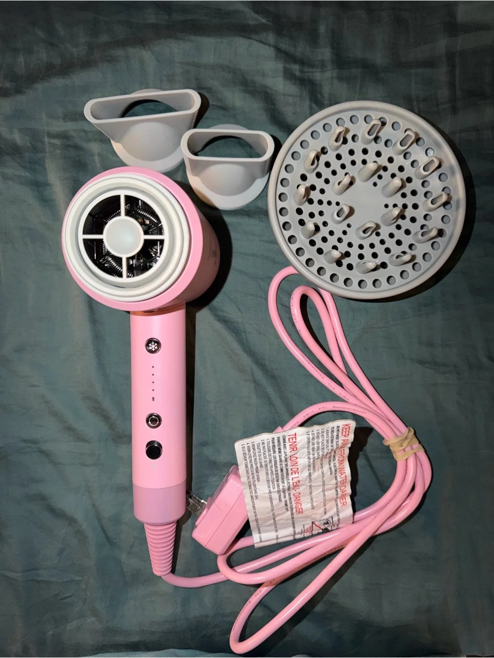 Pink Mermade Hair Dryer with Diffuser Attachments